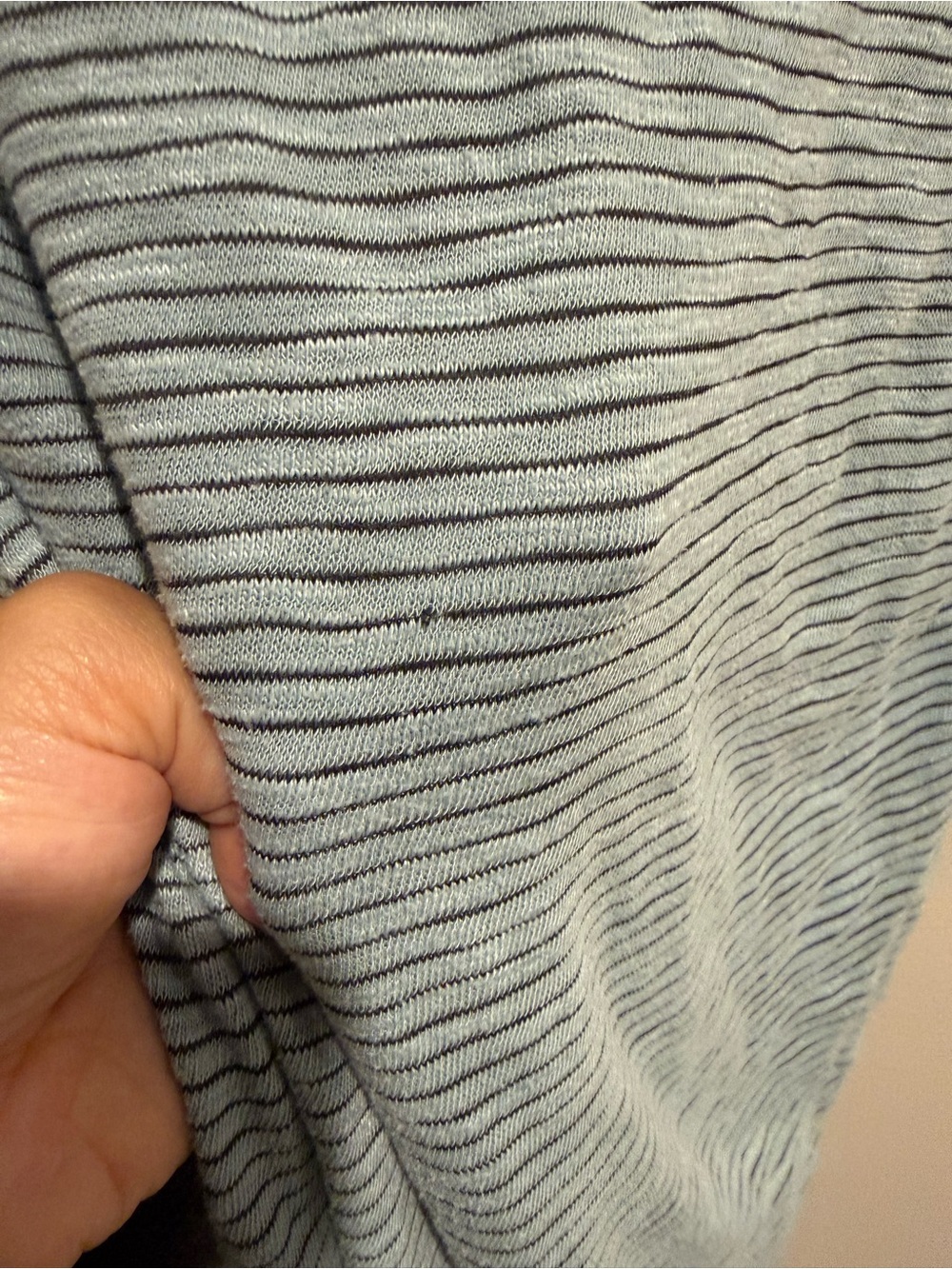LOFT Light Blue and Charcoal Striped Scoop Neck Tank - Picture 3 of 4